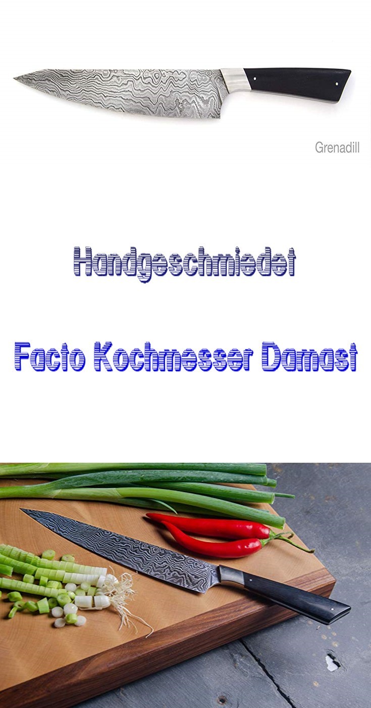 Geschenkidee Facto Kochmesser Damast Handgeschmiedet Grenadill #Handmade selbstgemachte Top exklusives Geschenk Facto Kochmesser Damast Handgeschmiedet Handmade